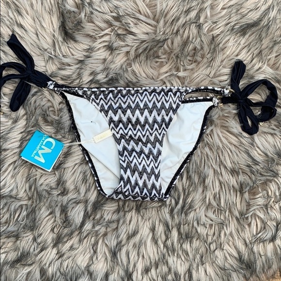 Cia.Maritima Cali Side Tie String Chevron Bikini Bottoms sz 10 - Picture 4 of 8
